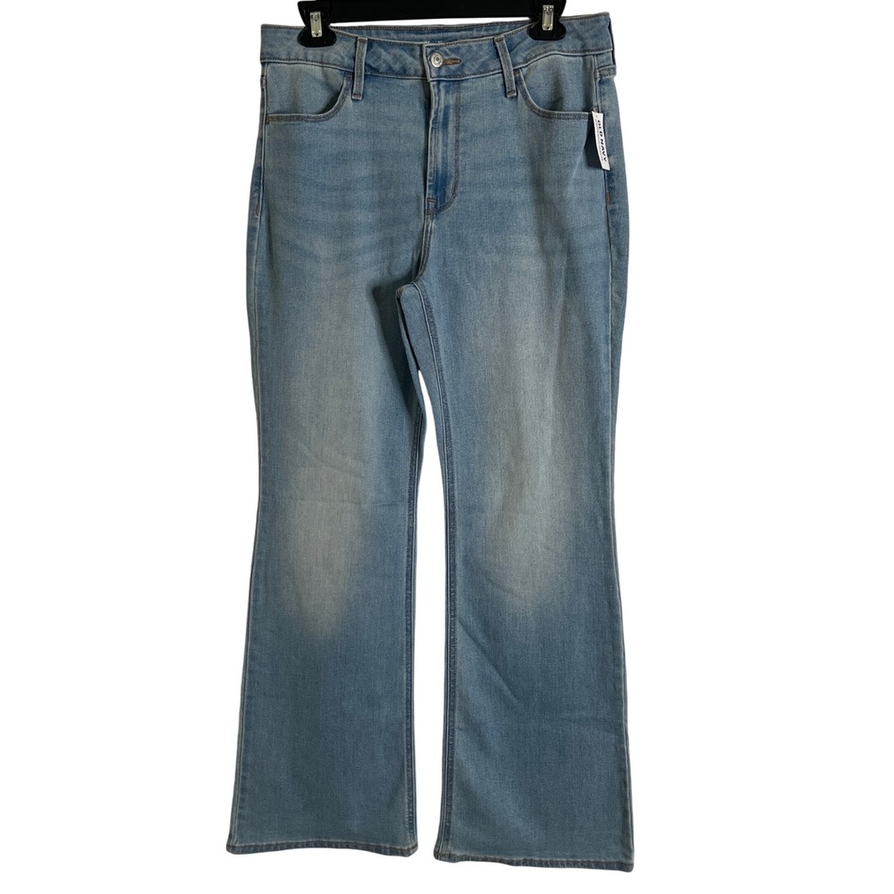 Old Navy HIgh Rise Wow Flare Jeans Women 10 Light Wash NEW Stretch Denim